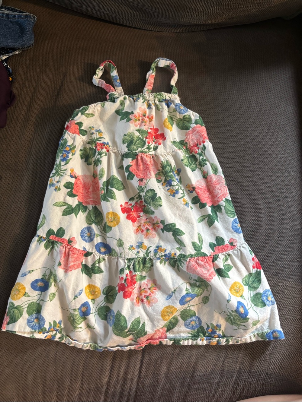 Old Navy Floral Sundress - White with Pink, Green & Yellow Flowers